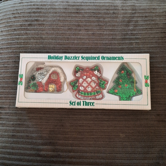 Vintage Holiday Dazzler Sequined Ornaments